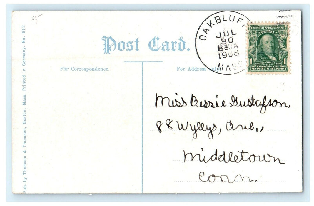 1908 Tashmoo Lake View in Martha's Vineyard Haven, Massachusetts MA Postcard