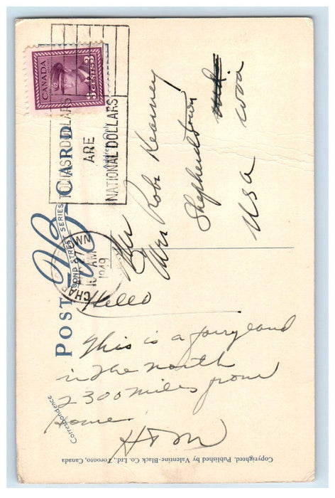 1949 View of Grasses and Flowers, Prince Edward Island Canada Cancel Postcard