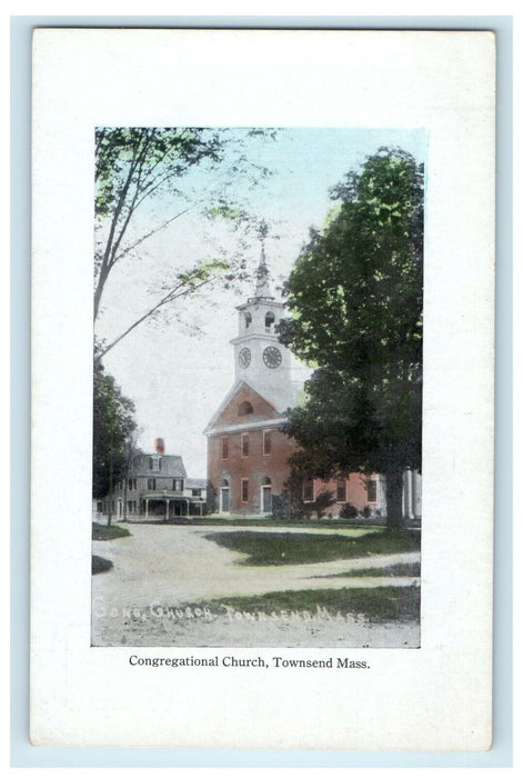 1911 Congregational Church, Townsend Massachusetts MA Antique Postcard