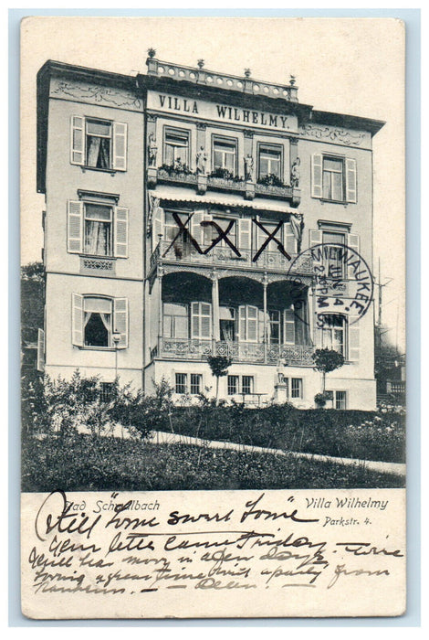 1906 Villa Wilhelmy Bad Schwalbach Germany Posted Vintage Postcard