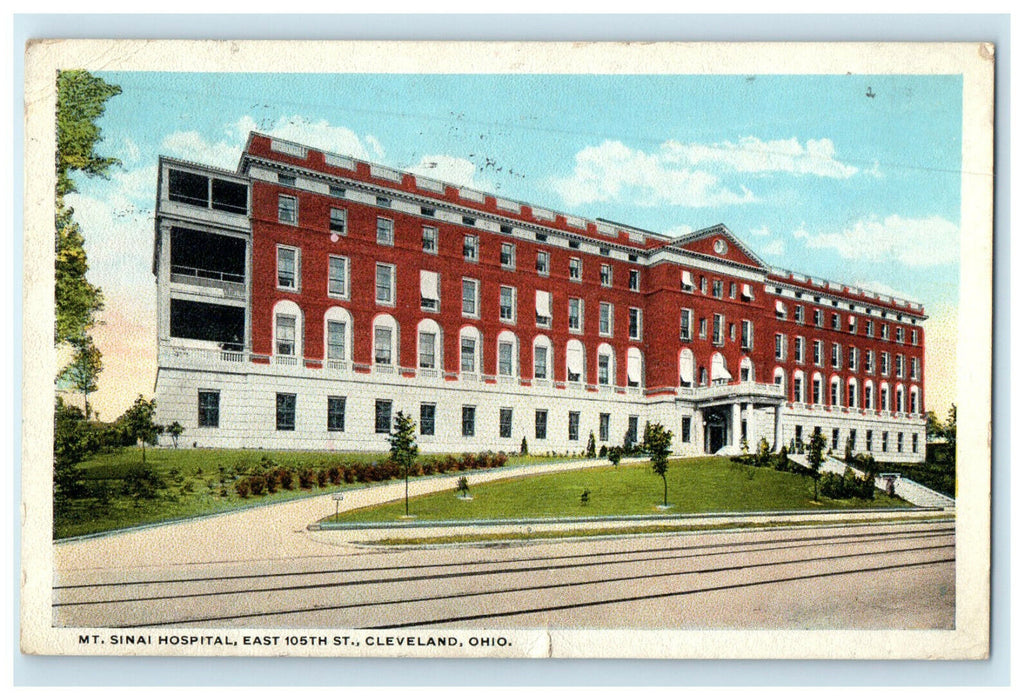 1920 Mt Sinai Hospital, East 105th Street Cleveland Ohio OH Posted Postcard