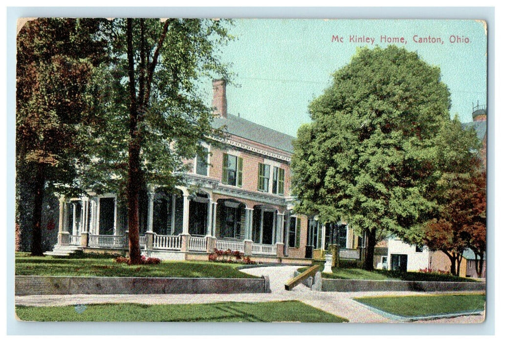 1911 The Mc Kinley Home Canton Ohio OH Posted Antique Postcard