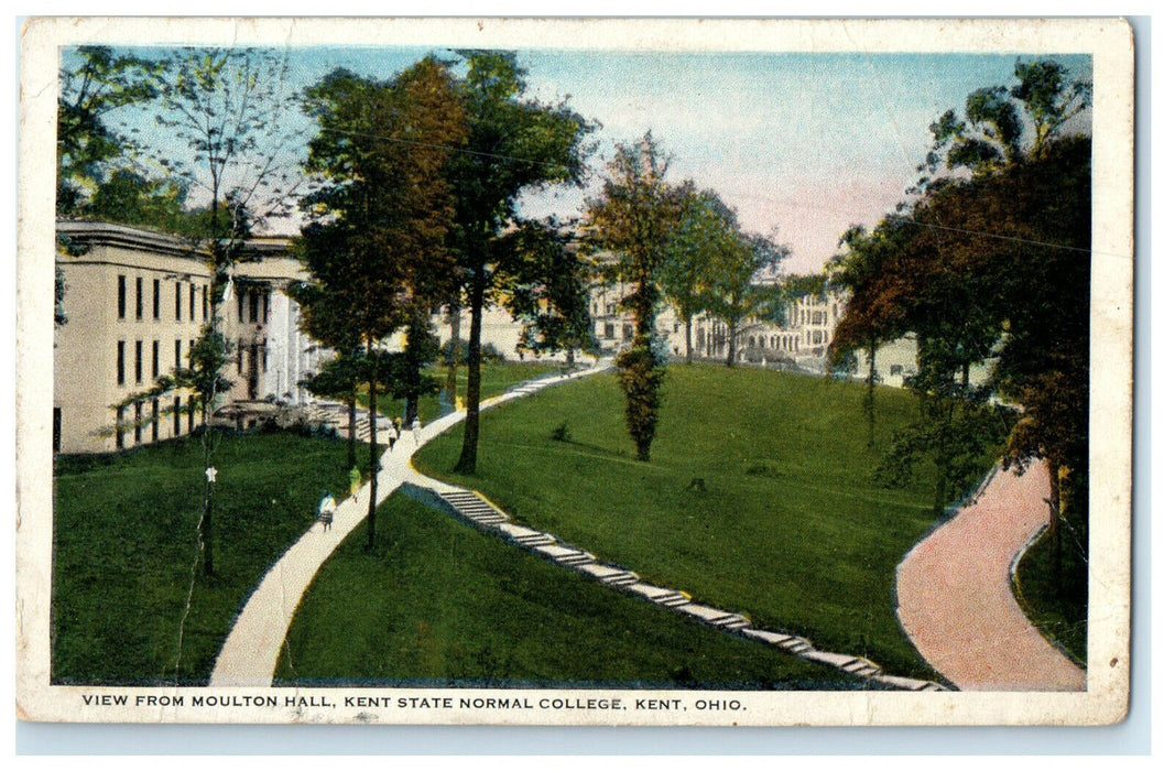 1922 Moulton Hall, Kent State Normal College, Kent Ohio OH Posted Postcard