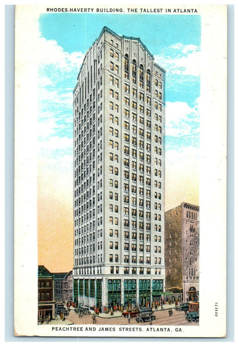 1933 Rhodes Haverty Building Peachtree St. Atlanta Georgia GA TERM RPO Postcard