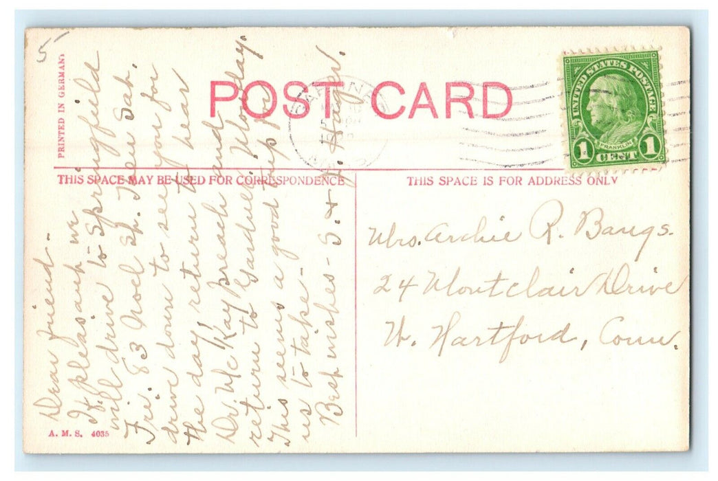 1928 Looking Toward Common, Templeton, Massachusetts MA Vintage Postcard