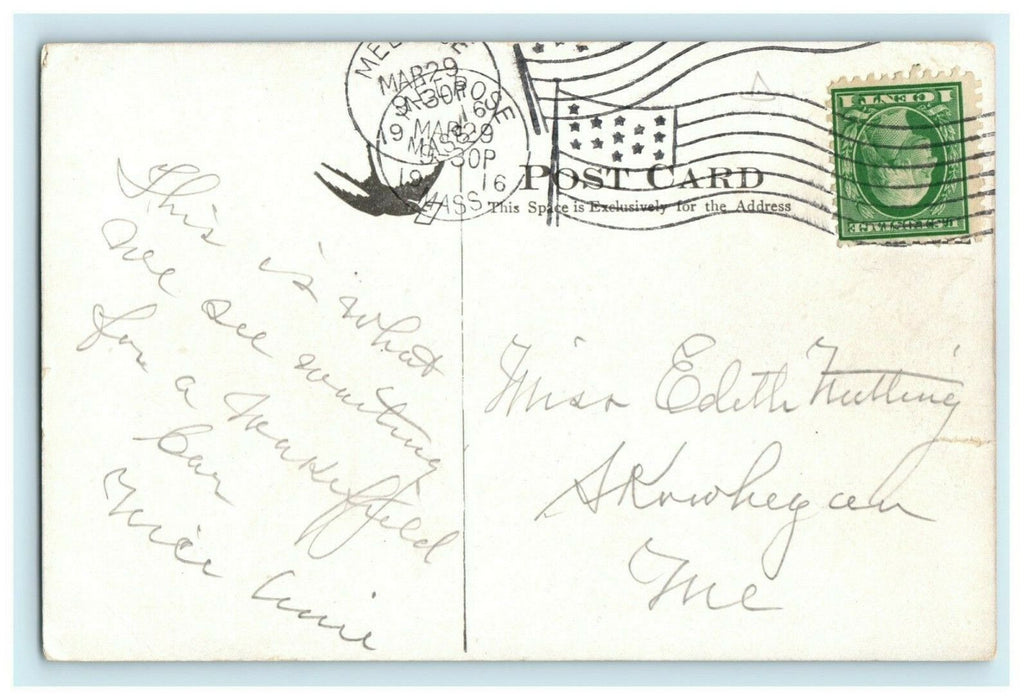 City Hall Melrose Massachusetts Building 1916 Vintage Antique Postcard