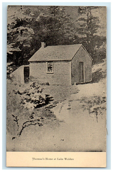 c1910 Thoreau's Home Lake Walden Massachusetts MA Unposted Antique Postcard