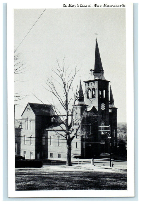 c1930's View Of St. Mary's Church Ware Massachusetts MA Unposted Postcard