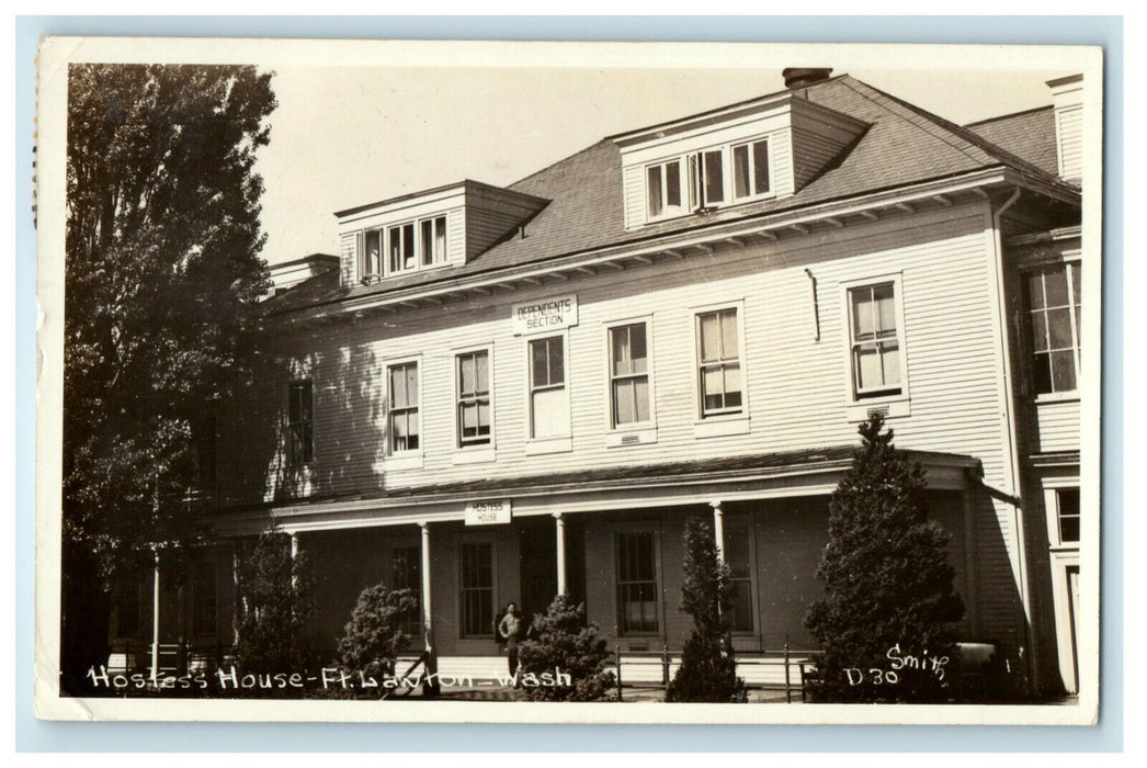 1953 Hostess House Ft. Lawton Washington WA RPPC Photo Postcard