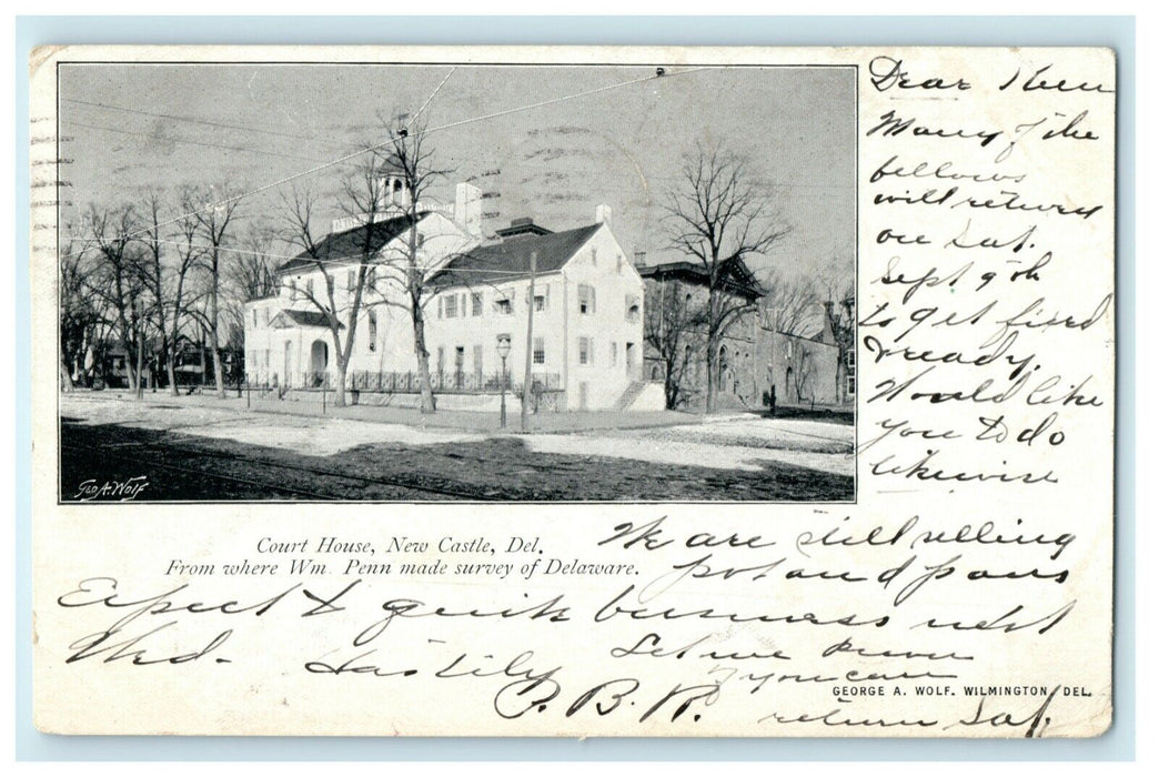 1906 Court House New castle Delaware DE Wilmington Antique Postcard
