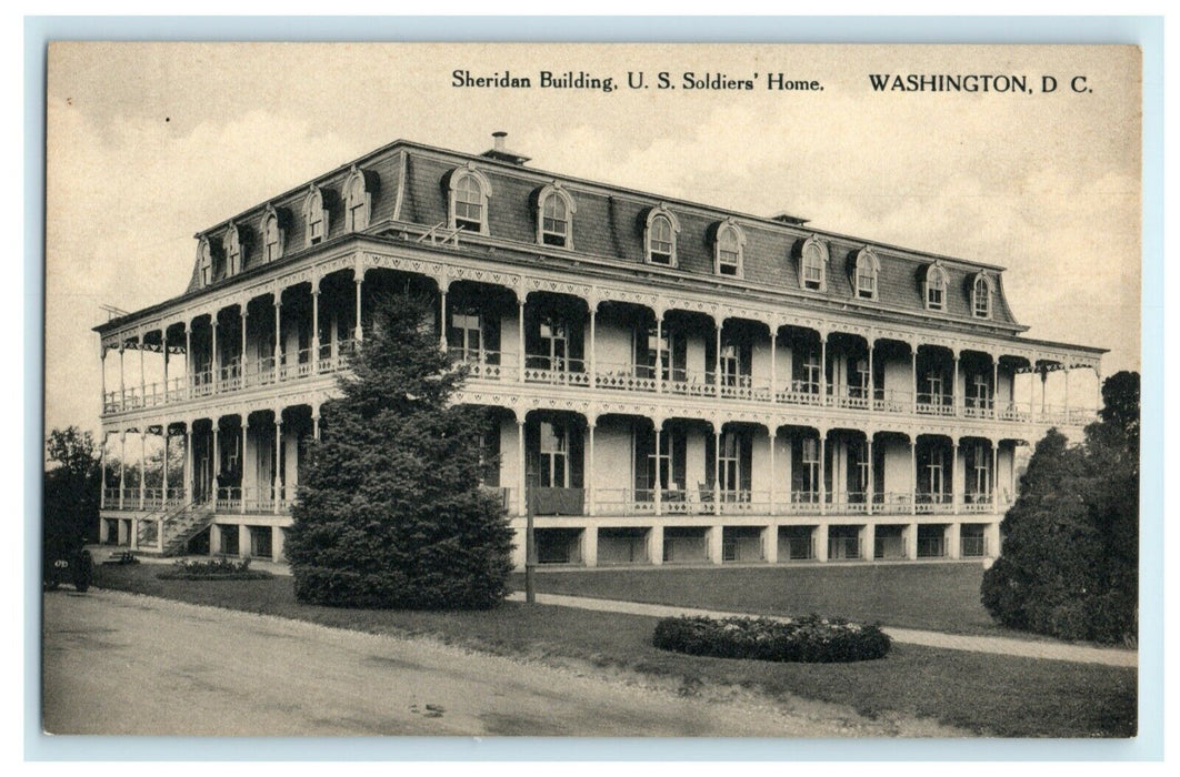 c1910 Sheridan Building US Soldiers' Home Washington DC Antique Postcard