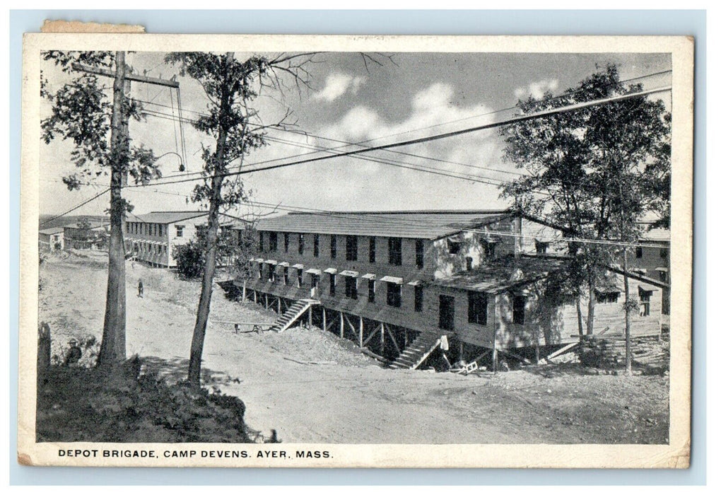 1934 Depot Brigade Camp Devens Ayer Massachusetts MA Posted Vintage Postcard