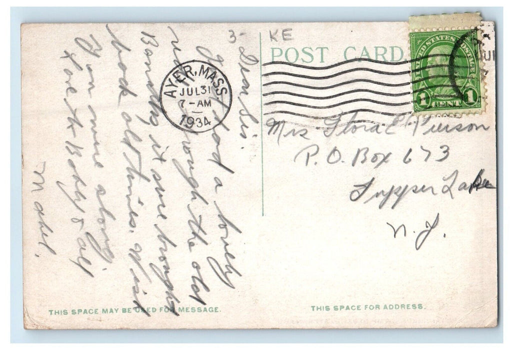 1934 Depot Brigade Camp Devens Ayer Massachusetts MA Posted Vintage Postcard