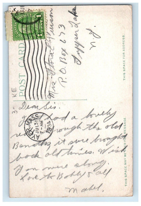 1934 Depot Brigade Camp Devens Ayer Massachusetts MA Posted Vintage Postcard