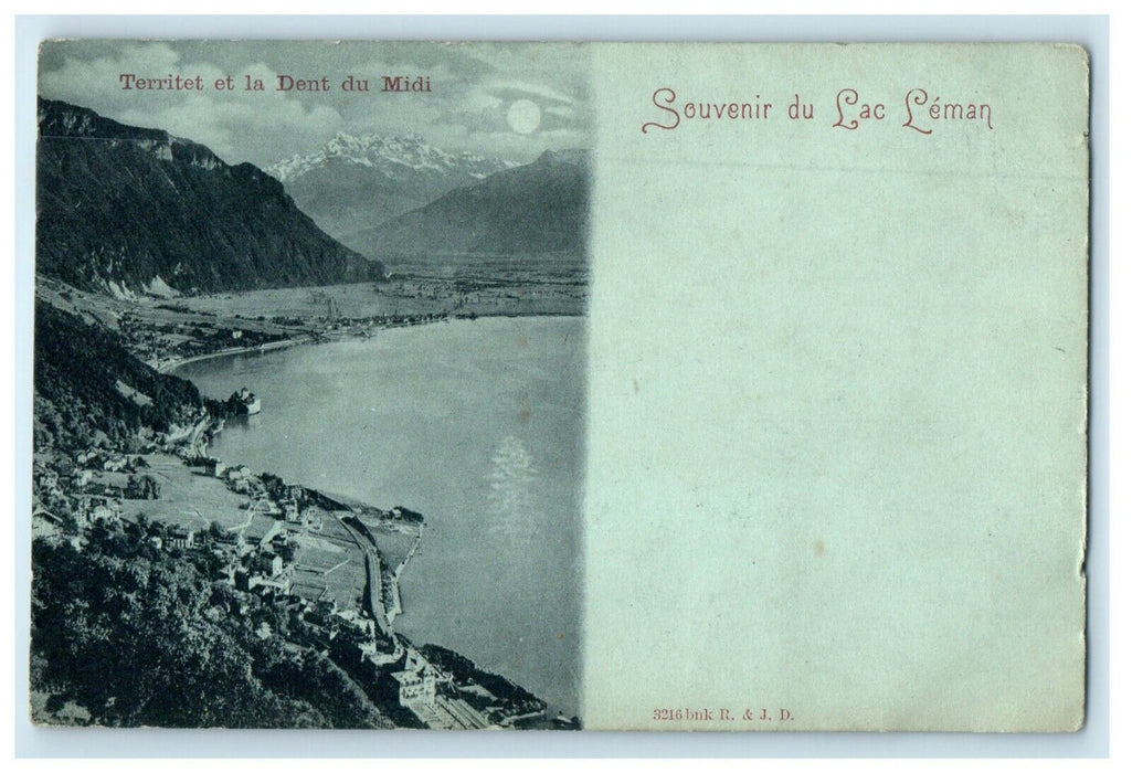 c1905 Territet Et La Dent Du Midi Souvenir Du Lac Leman Switzerland Postcard