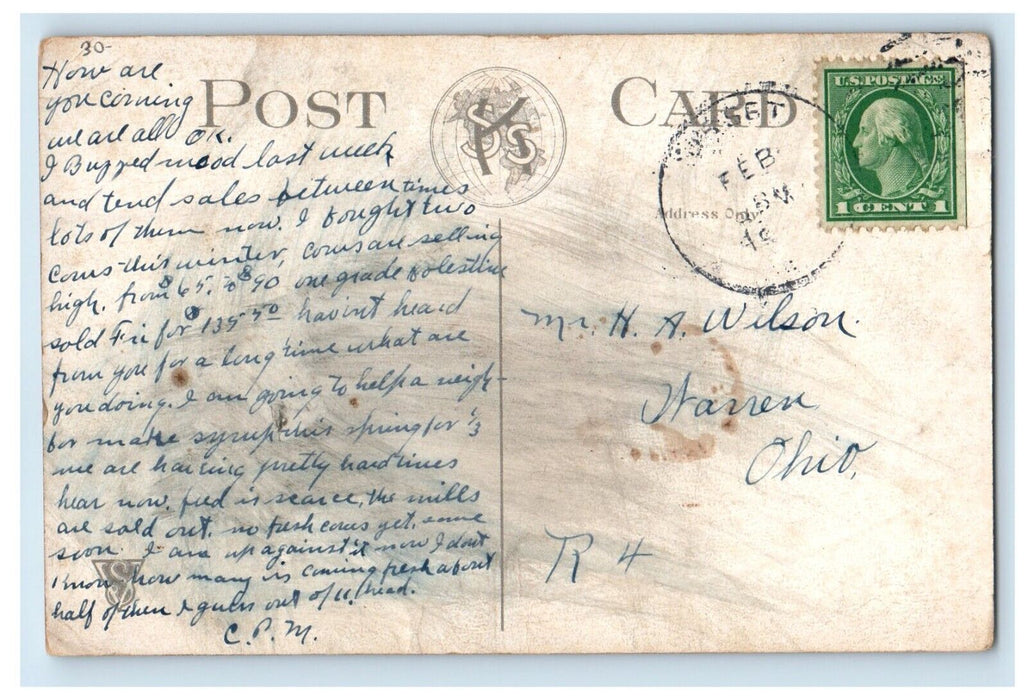 c1910's Pavilion Robinson Park Fort Wayne Indiana IN Posted Antique Postcard