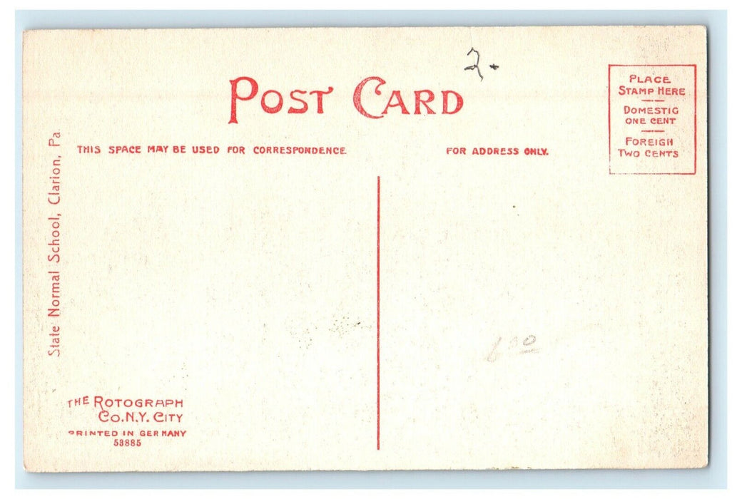 c1910's State Normal School Clarion Pennsylvania PA Rotograph Antique Postcard