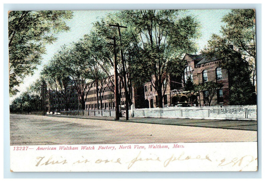 1910 American Waltham Watch Factory North View Waltham Massachusetts MA Postcard