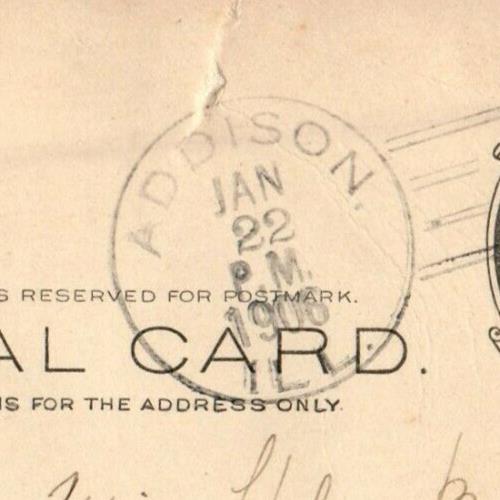 1906 Personal Letter Addison to Chicago Illinois IL Postcard