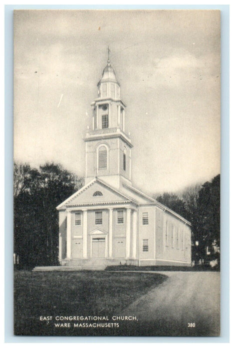 c1930's East Congregational Church Ware Massachusetts MA Unposted Postcard
