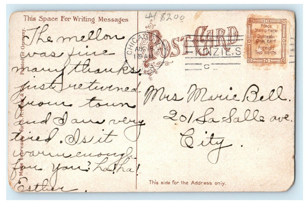 1908 Lift Bridge Halsted St. &River Chicago Illinois IL Antique Postcard