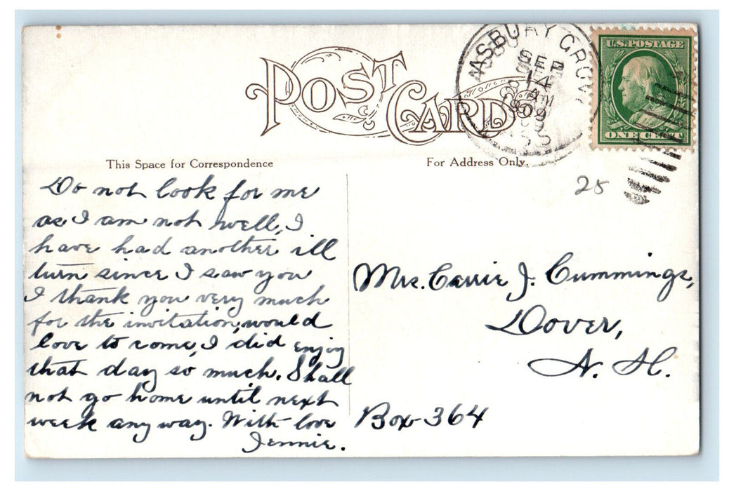 1909 The Circle from Preacher's Stand Asbury Grover Massachusetts MA Postcard