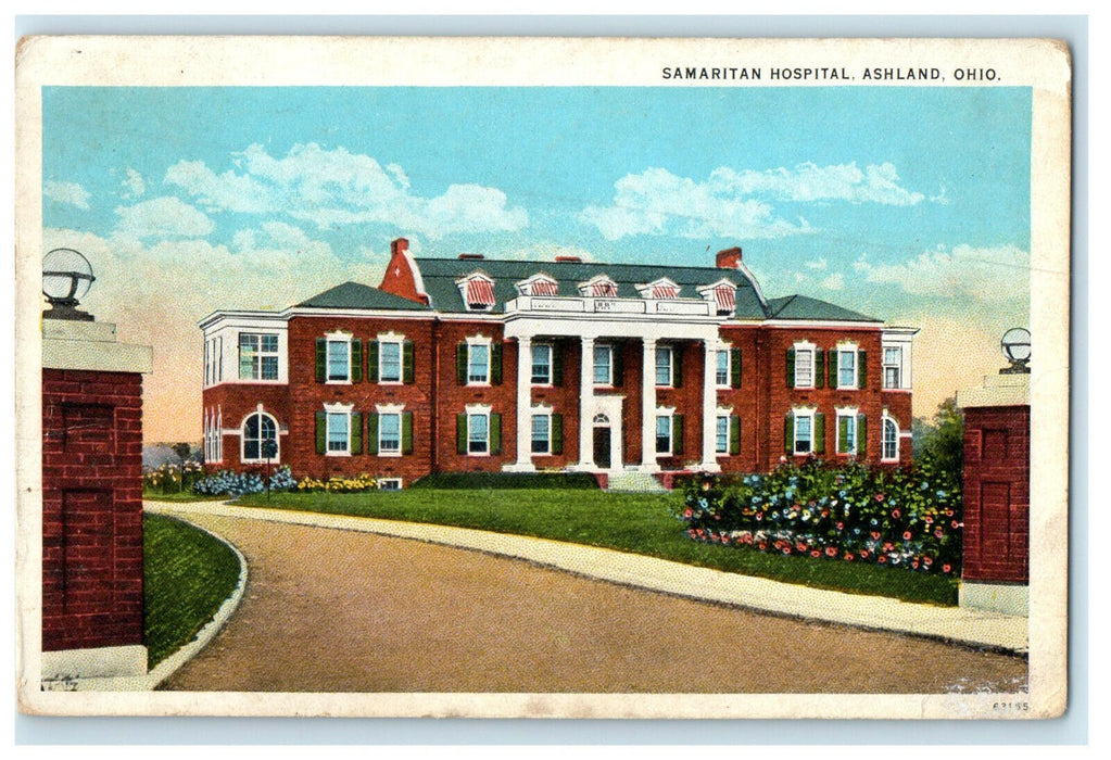 1935 Samaritan Hospital Ashland Ohio OH Posted Vintage Postcard