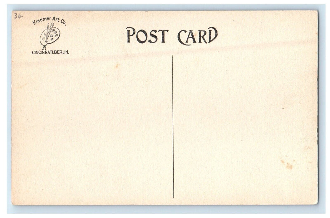 c1910's Barber's New Trenton Indiana IN, Kreemer Art Co. Antique Postcard