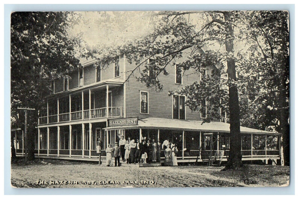 1914 The Hazenhurst Street Clear Lake Indiana IN Posted Antique Postcard