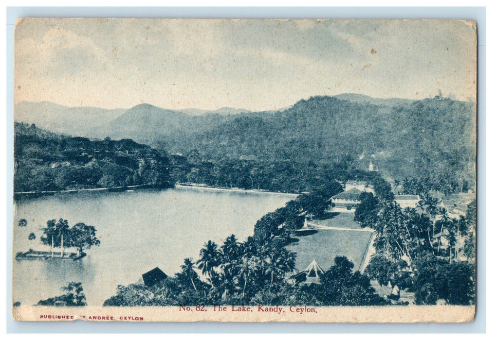 c1910 The Lake Kandy Ceylon Germany Sri Lanka Unposted Antique Postcard