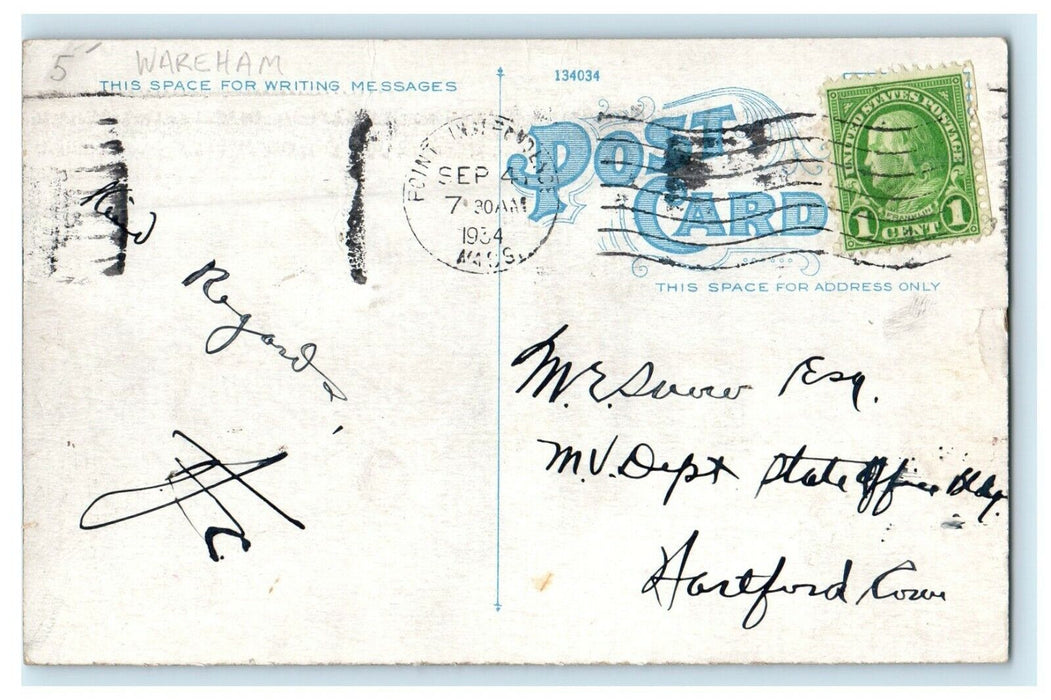 1934 Pine Tree Inn Womens In Suit Point Independence Massachusetts MA Postcard