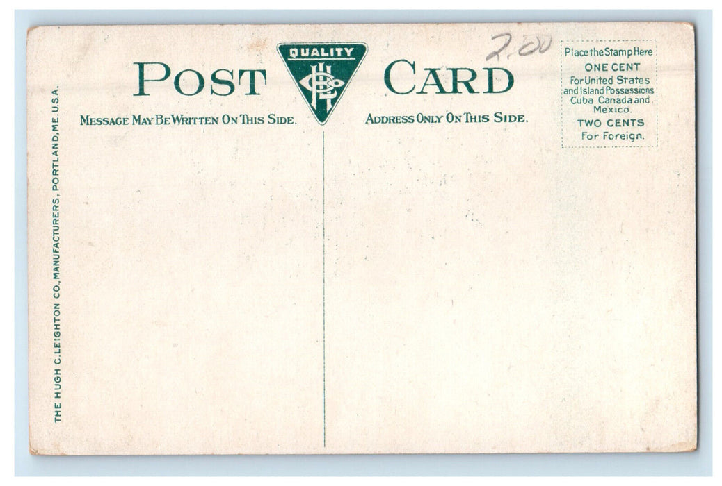 c1910 Carvers Pond By Moonlight Bridgewater Massachusetts MA Postcard