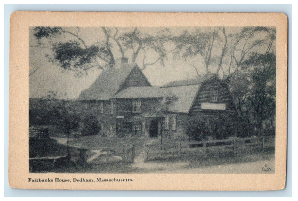 c1905 Fairbanks House Dedham Massachusetts MA Unposted Antique Postcard