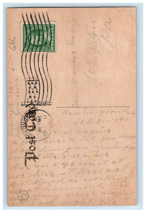 1911 U.B. Church E. Franklin Street Huntington Indiana IN Antique Postcard