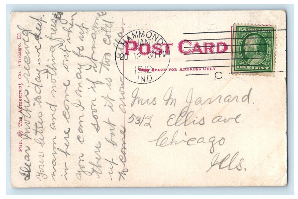 1912 Lake Shore Passenger Depot La Porte Indiana IN Posted Antique Postcard
