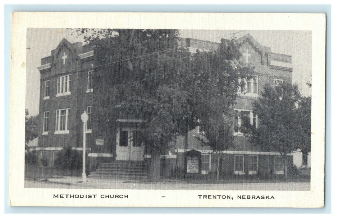 c1950's Methodist Church Trenton Nebraska NE Unposted Vintage Postcard