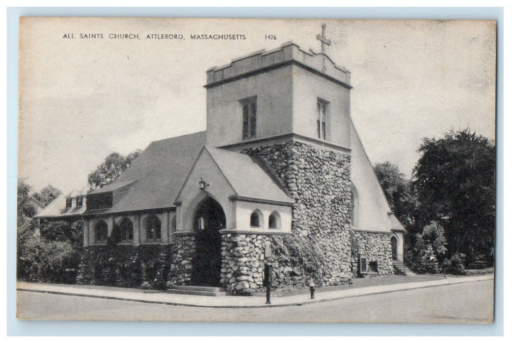 c1910 All Saints Church, Attleboro Massachusetts MA Unposted Postcard