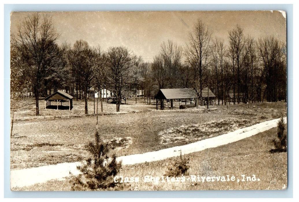 1953 Class Shelters Rivervale Indiana IN RPPC Photo Posted Vintage Postcard