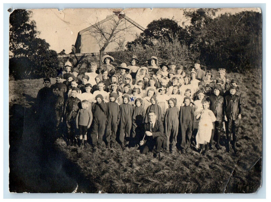 1917 Children's Choir Concert Sunday School Church Costume Ystrad Wales UK Photo