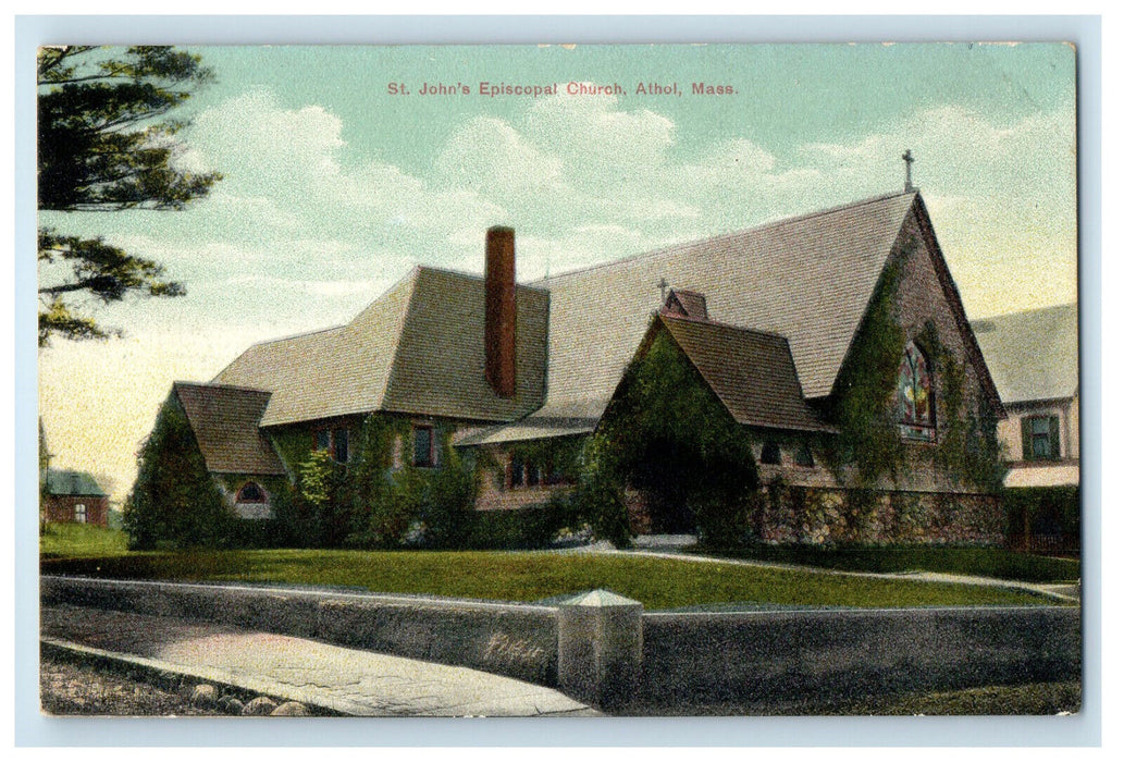 c1910 St. John's Episcopal Church Athol Massachusetts MA Posted Postcard