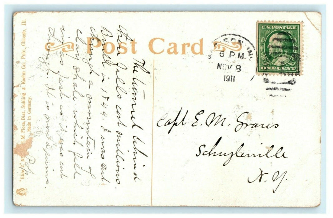 1911 Tunnell Falls Madison Indiana IN Posted Antique Waterfall Postcard