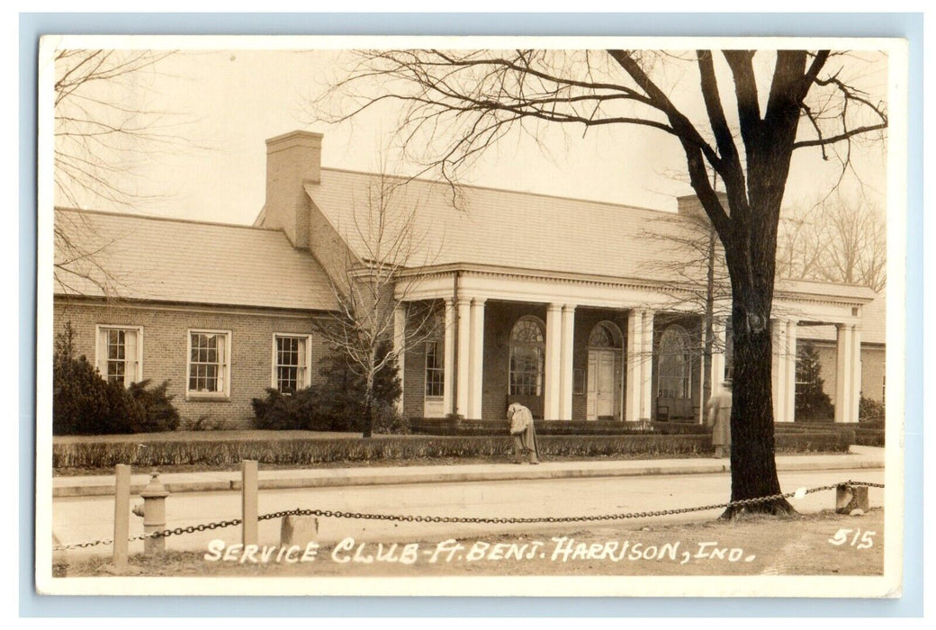 1942 Service Club Ft. Bent Harrison Indiana IN RPPC Photo Vintage Postcard