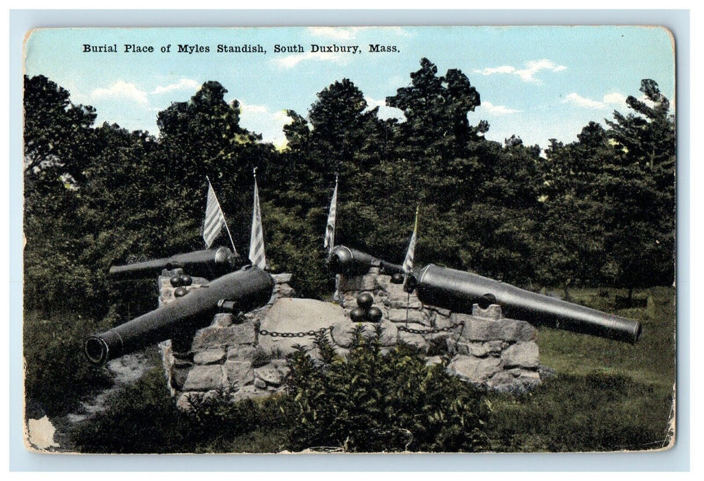 c1910's Burial Place Of Myles Standish South Duxbury Massachusetts MA Postcard