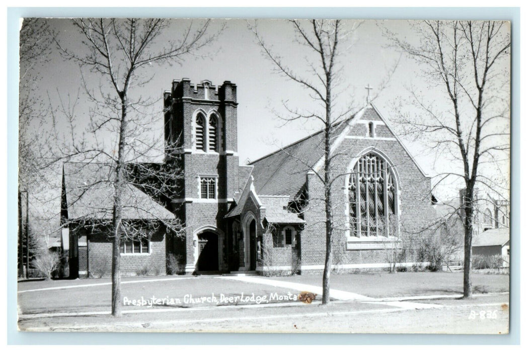 c1950's Presbyterian Church Deer Lodge Montana MT RPPC Photo Postcard