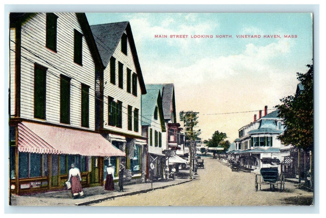 1911 Main Street Looking North Martha's Vineyard Haven Massachusetts MA Postcard