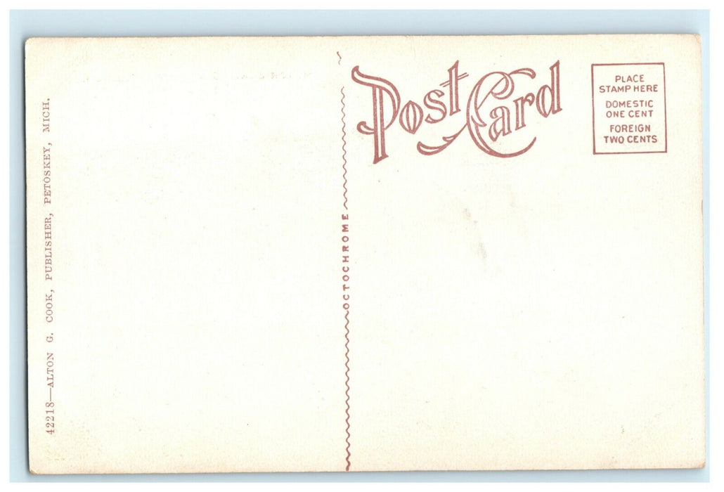 c1910 Motor Boating at Petoskey Michigan MI Unposted Antique Postcard