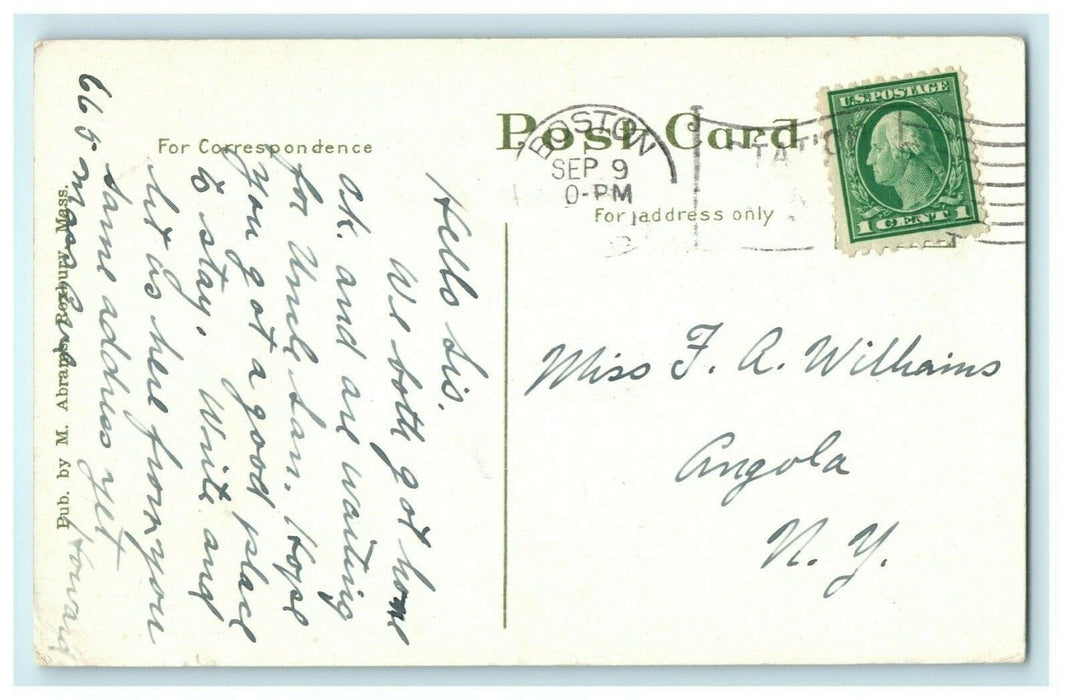 Post Office Square Boston Massachusetts  Vintage Antique Postcard