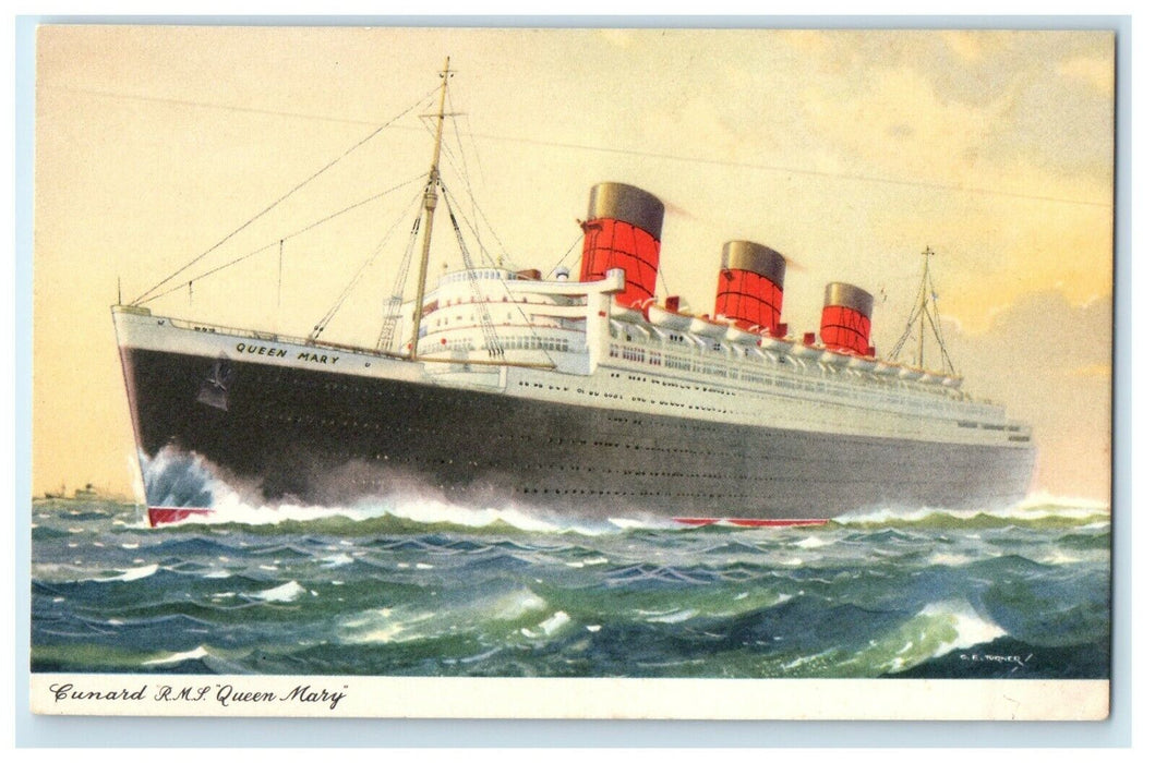 c1910's Lunard R.M.L "Queen Mary" Steamer Ship Posted Antique Postcard