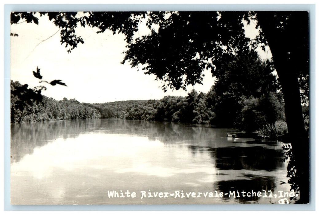 c1940's White River Rivervale Mitchell Indiana IN RPPC Photo Vintage Postcard