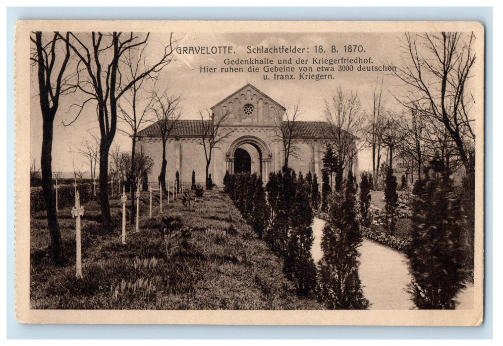 c1920s Schlachtfelder Gravelotte War Cemetery Germany Unposted Postcard